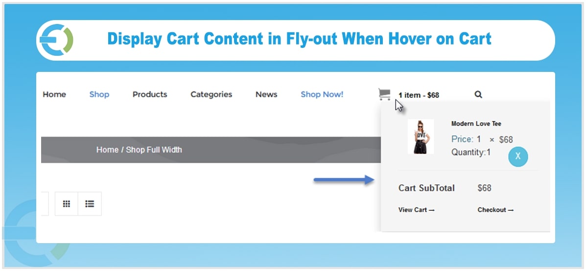 WooCommerce Mini Cart Plugin - Display Cart in Menu